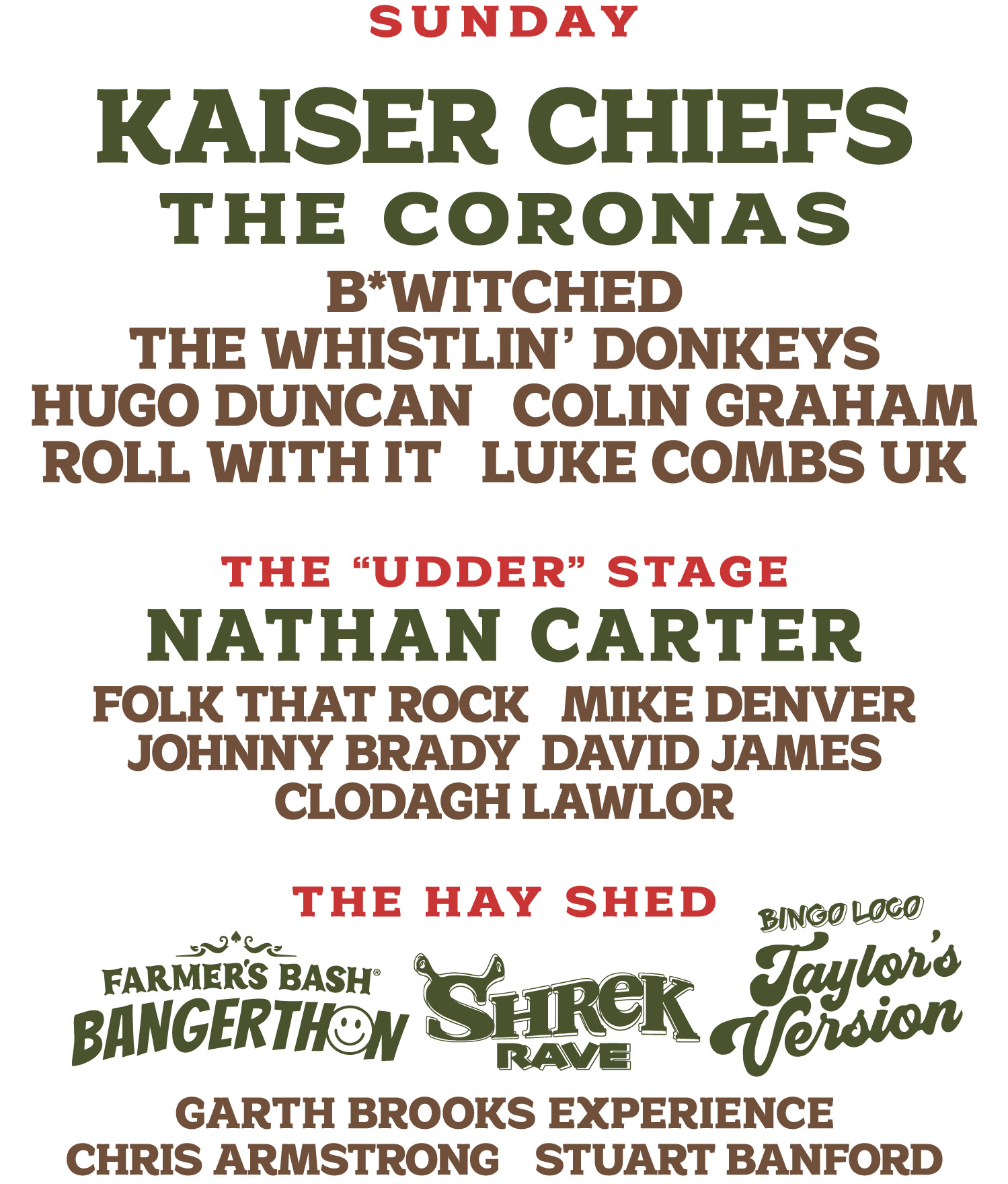 Lineup Sunday